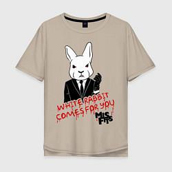 Футболка оверсайз мужская Misfits: White rabbit, цвет: миндальный