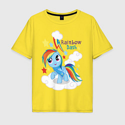 Футболка оверсайз мужская Rainbow Dash, цвет: желтый