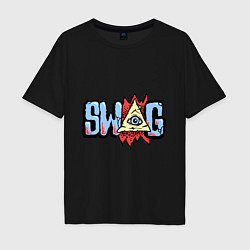 Футболка оверсайз мужская SWAG Eye, цвет: черный