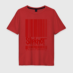Футболка оверсайз мужская Slipknot: barcode, цвет: красный