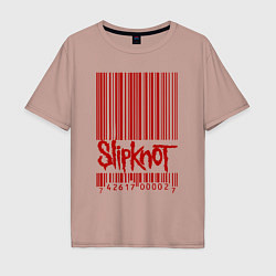 Футболка оверсайз мужская Slipknot: barcode, цвет: пыльно-розовый