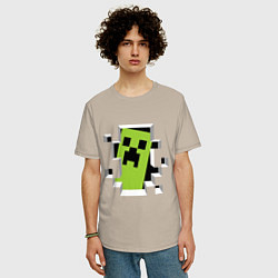 Футболка оверсайз мужская Crash Minecraft, цвет: миндальный — фото 2