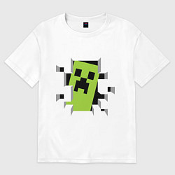 Футболка оверсайз мужская Crash Minecraft, цвет: белый