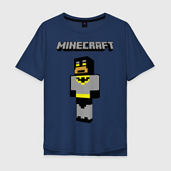 Футболка оверсайз мужская Minecraft Batman, цвет: тёмно-синий
