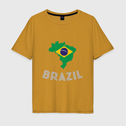Футболка оверсайз мужская Brazil Country, цвет: горчичный