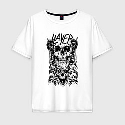 Футболка оверсайз мужская Slayer Skulls, цвет: белый