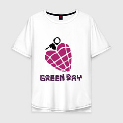 Футболка оверсайз мужская Green Day is love, цвет: белый