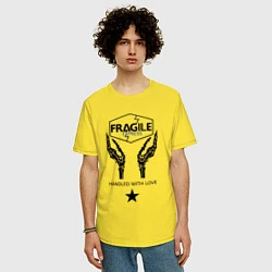 Футболка оверсайз мужская Fragile Express, цвет: желтый — фото 2