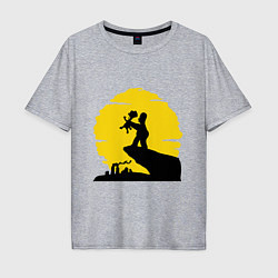 Футболка оверсайз мужская Homer & Bart, цвет: меланж