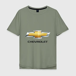 Футболка оверсайз мужская Chevrolet логотип, цвет: авокадо