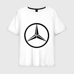 Футболка оверсайз мужская Mercedes-Benz logo, цвет: белый