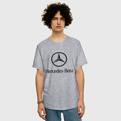 Футболка оверсайз мужская Logo Mercedes-Benz, цвет: меланж — фото 2