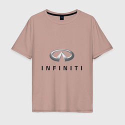 Футболка оверсайз мужская Logo Infiniti, цвет: пыльно-розовый