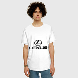 Футболка оверсайз мужская Lexus logo, цвет: белый — фото 2