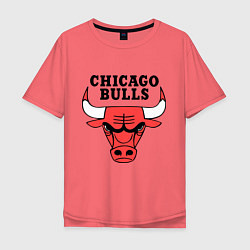 Футболка оверсайз мужская Chicago Bulls, цвет: коралловый