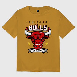 Футболка оверсайз мужская Chicago Bulls est. 1966, цвет: горчичный
