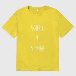 Футболка оверсайз мужская BTS V is mine, цвет: желтый