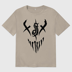 Футболка оверсайз мужская Slipknot Demon, цвет: миндальный