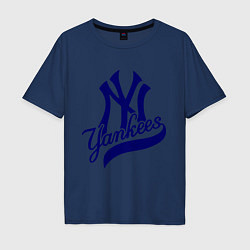 Футболка оверсайз мужская NY - Yankees, цвет: тёмно-синий