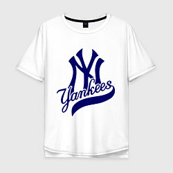 Футболка оверсайз мужская NY - Yankees, цвет: белый