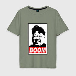 Футболка оверсайз мужская BOOM: Kim Chen Eun, цвет: авокадо