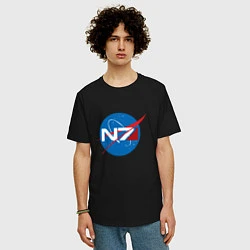 Футболка оверсайз мужская NASA N7, цвет: черный — фото 2