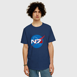 Футболка оверсайз мужская NASA N7, цвет: тёмно-синий — фото 2