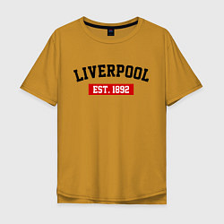 Футболка оверсайз мужская FC Liverpool Est. 1892, цвет: горчичный