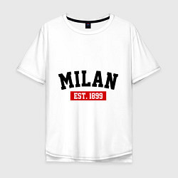 Футболка оверсайз мужская FC Milan Est. 1899, цвет: белый