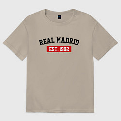 Футболка оверсайз мужская FC Real Madrid Est. 1902, цвет: миндальный