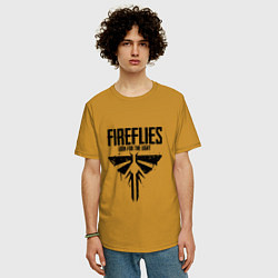 Футболка оверсайз мужская Fireflies: Look for the Light, цвет: горчичный — фото 2