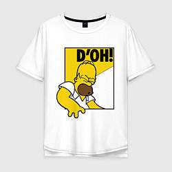 Футболка оверсайз мужская Homer D'OH!, цвет: белый