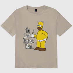 Футболка оверсайз мужская The Last Perfect Man, цвет: миндальный