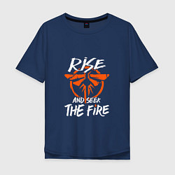 Футболка оверсайз мужская Rise & Seek the Fire, цвет: тёмно-синий