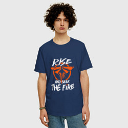 Футболка оверсайз мужская Rise & Seek the Fire, цвет: тёмно-синий — фото 2