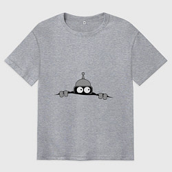 Футболка оверсайз мужская Бэндер подглядывает, цвет: меланж