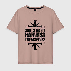 Футболка оверсайз мужская Harvest Themselves, цвет: пыльно-розовый