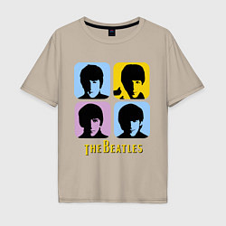 Футболка оверсайз мужская The Beatles: pop-art, цвет: миндальный