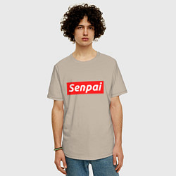 Футболка оверсайз мужская Senpai Supreme, цвет: миндальный — фото 2
