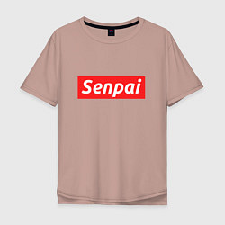 Футболка оверсайз мужская Senpai Supreme, цвет: пыльно-розовый