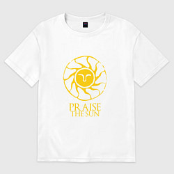 Футболка оверсайз мужская Praise The Sun, цвет: белый