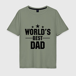 Футболка оверсайз мужская Worlds best DADDY, цвет: авокадо