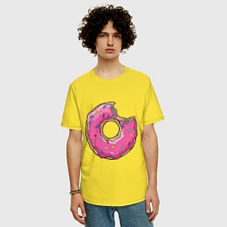 Футболка оверсайз мужская Пончик Гомера, цвет: желтый — фото 2