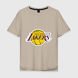 Футболка оверсайз мужская LA Lakers, цвет: миндальный