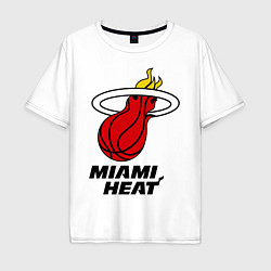 Футболка оверсайз мужская Miami Heat-logo, цвет: белый