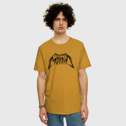 Футболка оверсайз мужская Пошлая Молли: Лого, цвет: горчичный — фото 2