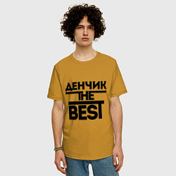 Футболка оверсайз мужская Денчик the best, цвет: горчичный — фото 2