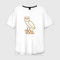Футболка оверсайз мужская OVO Owl, цвет: белый