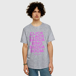 Футболка оверсайз мужская Click Clack Black Pink, цвет: меланж — фото 2
