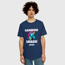 Футболка оверсайз мужская Rainbow Smash, цвет: тёмно-синий — фото 2